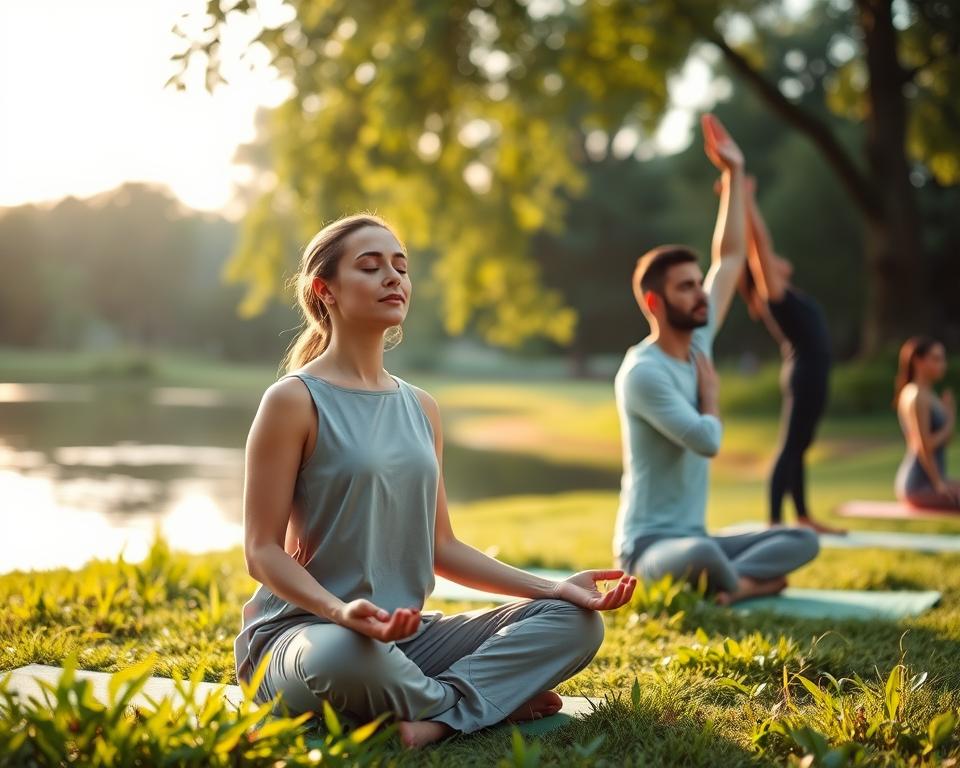 Yoga und Meditation am Morgen Yoga und Meditation am Morgen